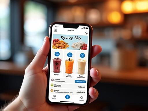 Online ordering interface for Ryukyu Sip shown on a mobile phone.